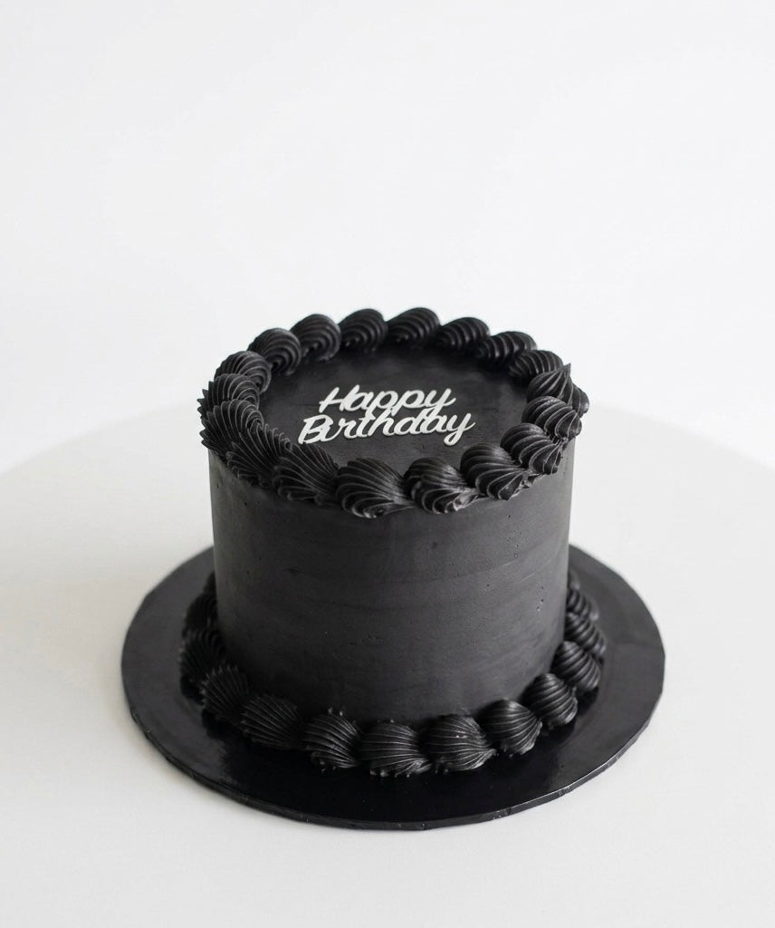 Black Round Vintage Cake Sydney