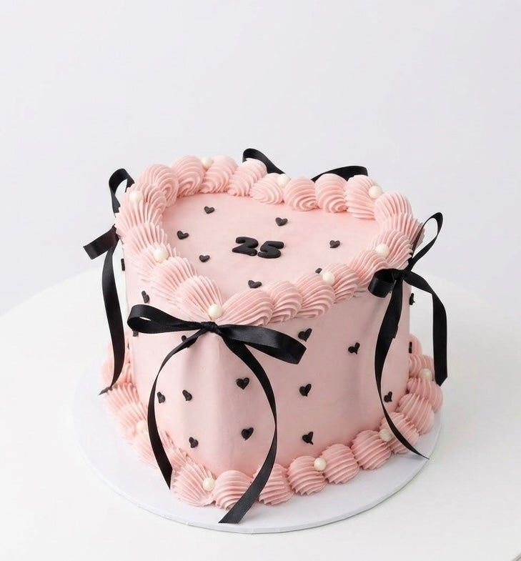 Heart Light Pink Vintage Cake Sydney