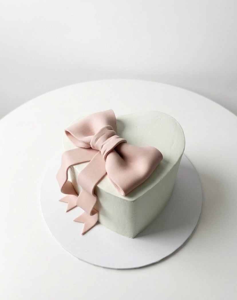 Pretty Bow Heart Cake Sydney
