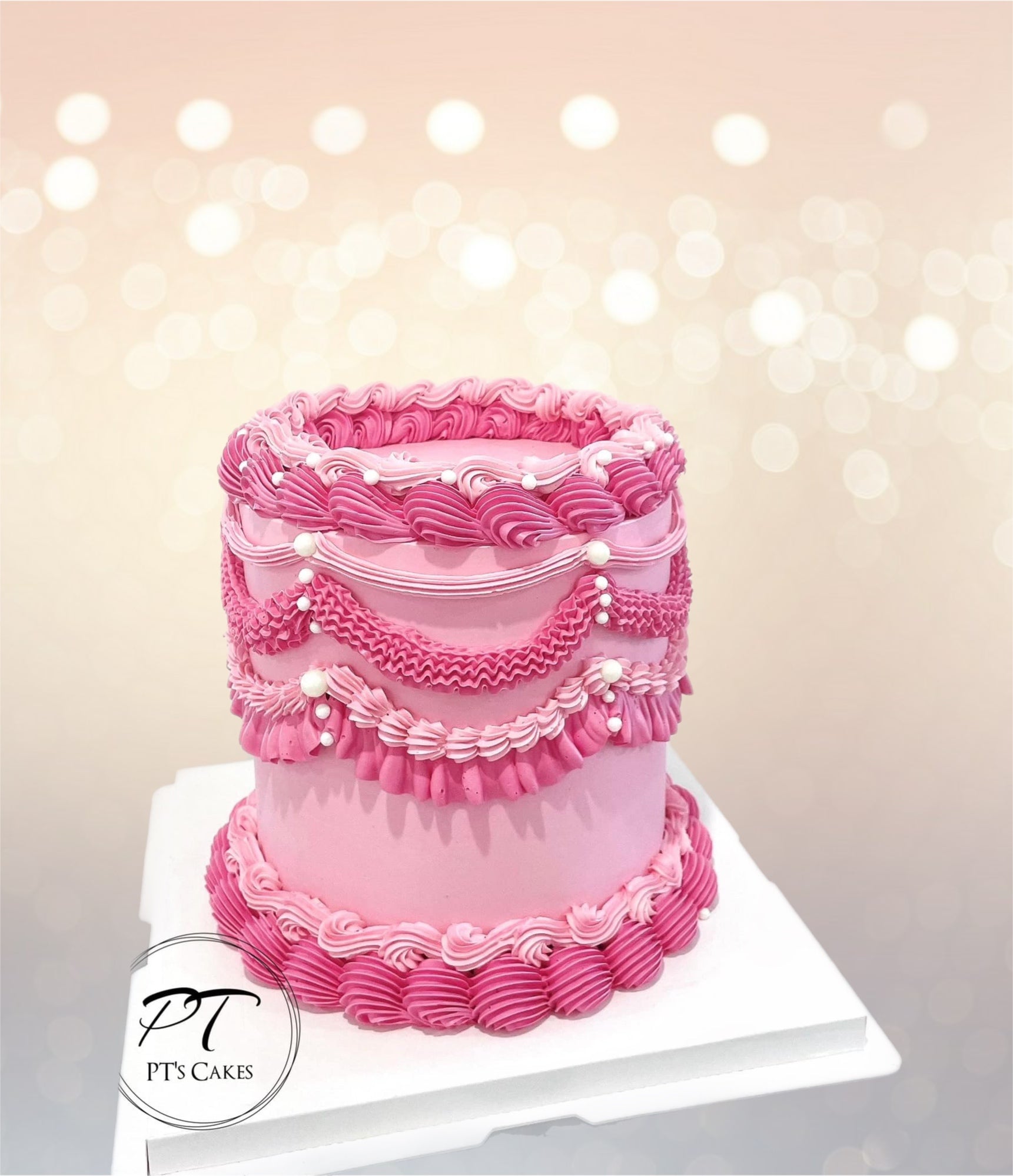 Pink Round Vintage Cake Sydney