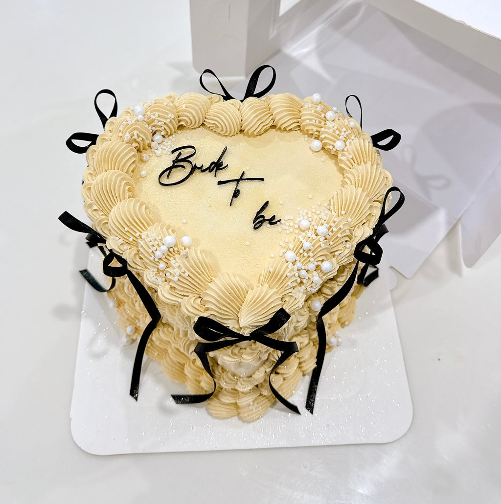 Ribbons Heart Shaped Vintage Cake Sydney