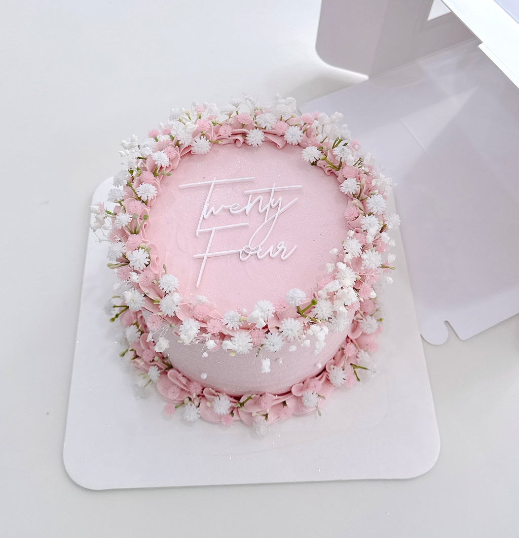 Babies Breath Pinky Vintage Cake Sydney