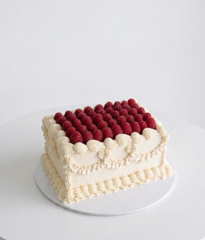 Rectangular Raspberry Vintage Cake Sydney