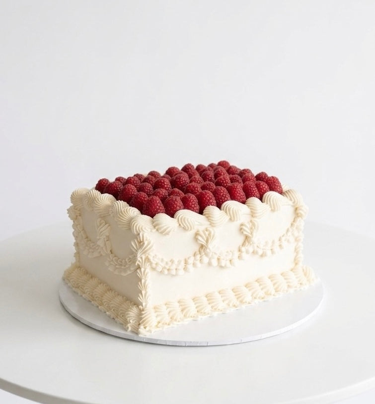 Rectangular Raspberry Vintage Cake Sydney