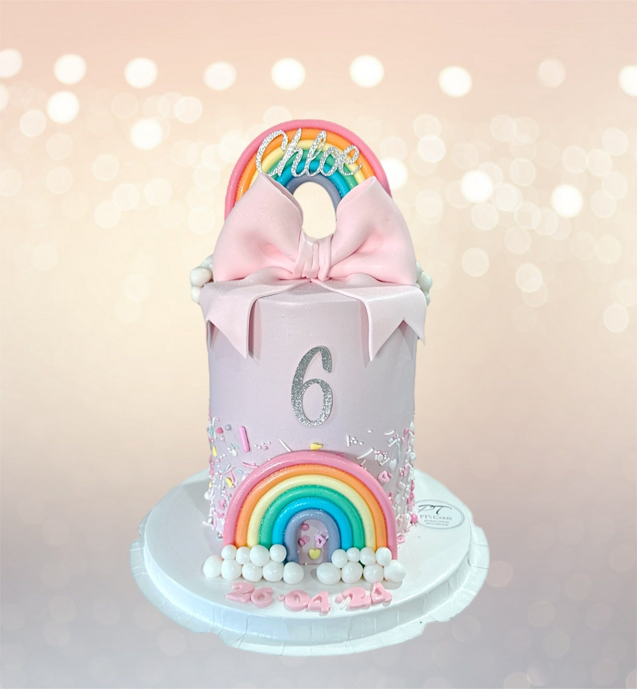 Bow and Rainbows Birthday Cake Sydney
