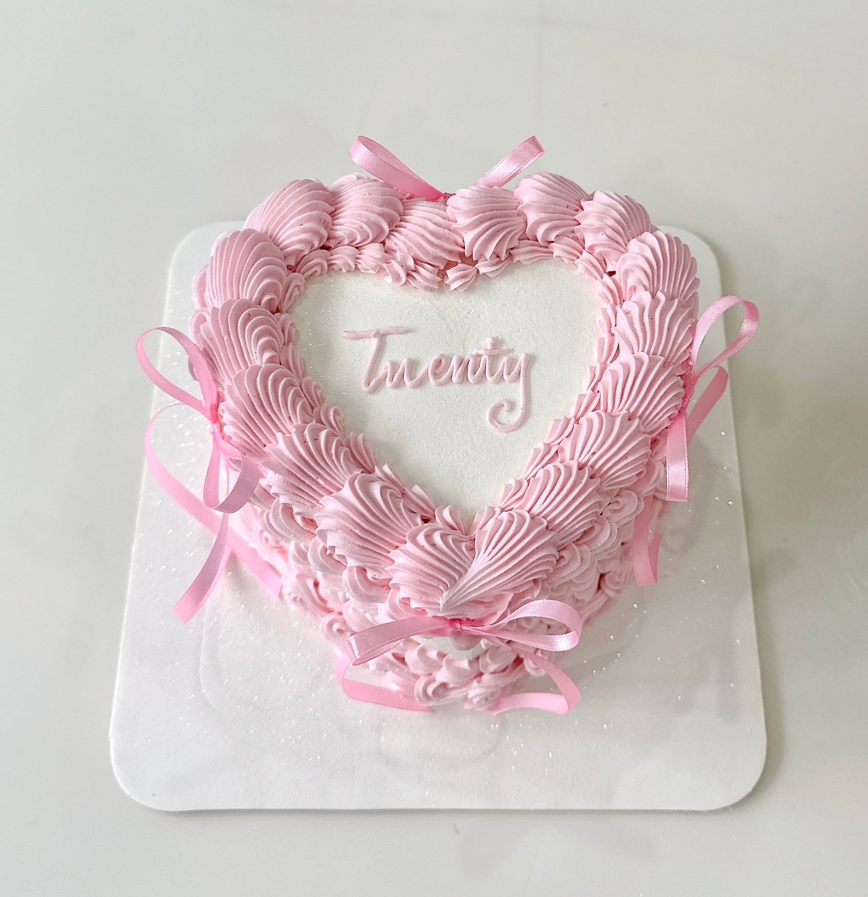 Classic Vintage Heart Cake Sydney / Pink and White