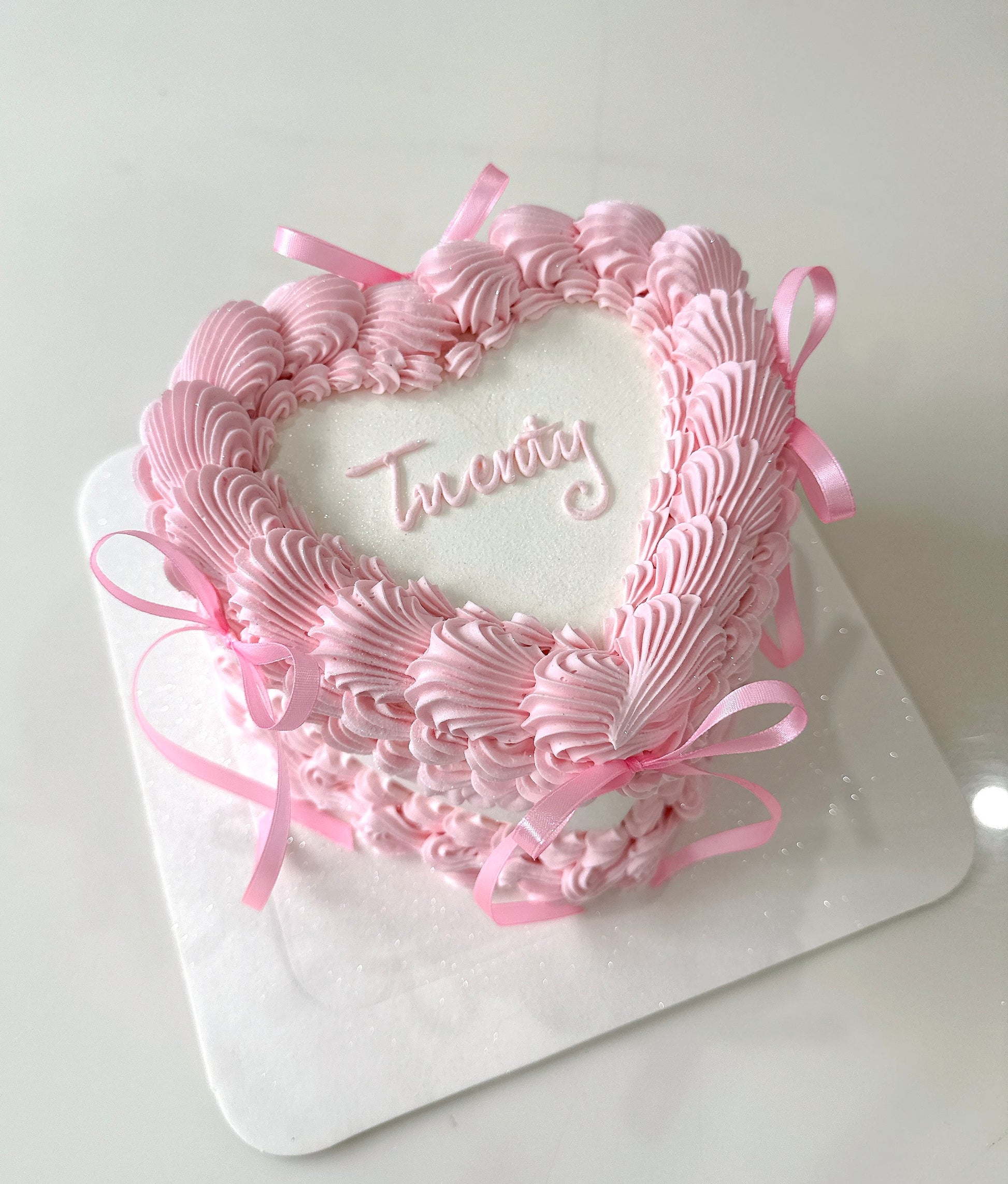 Classic Vintage Heart Cake Sydney / Pink and White