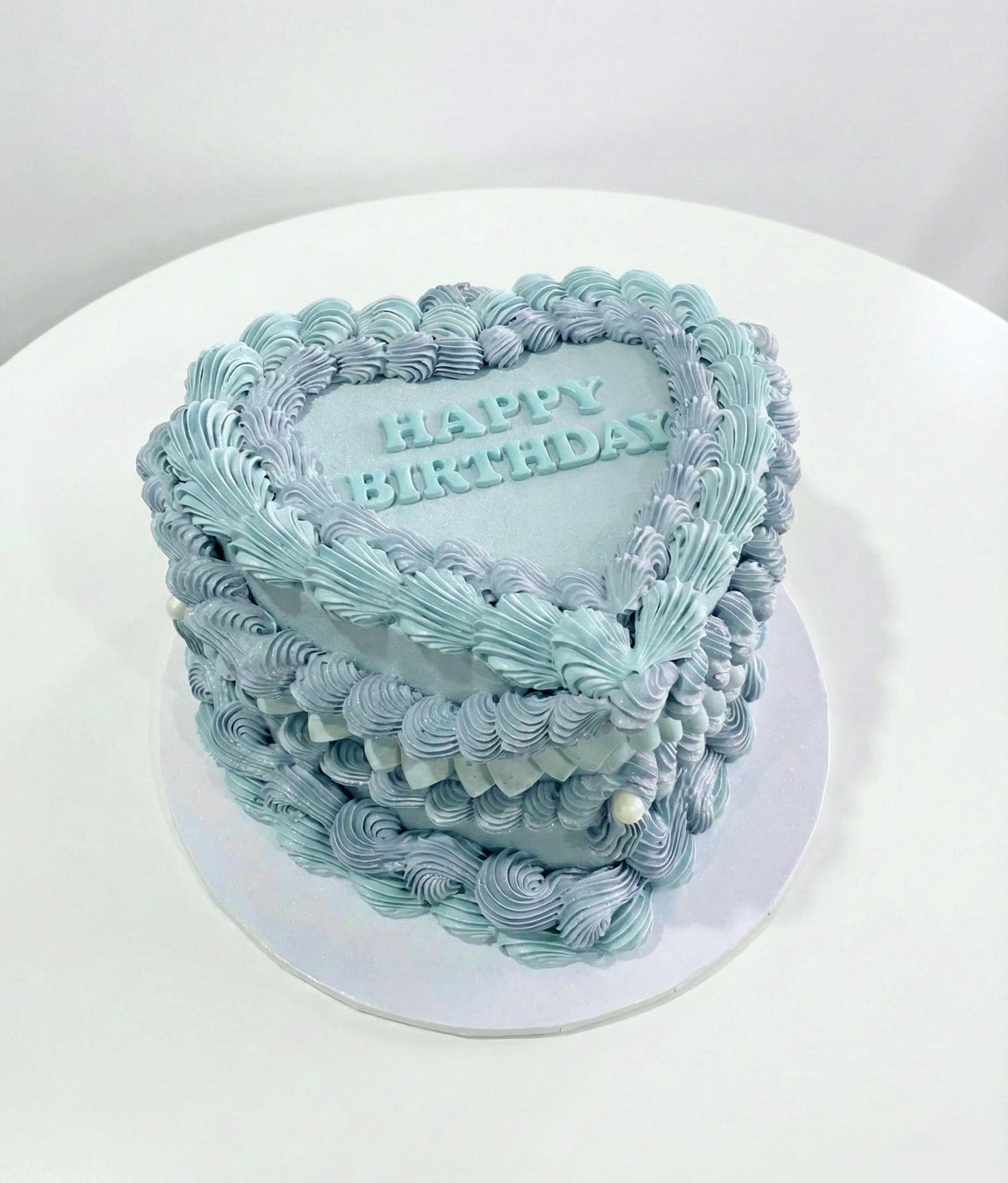 Blue Vintage Heart Cake Sydney
