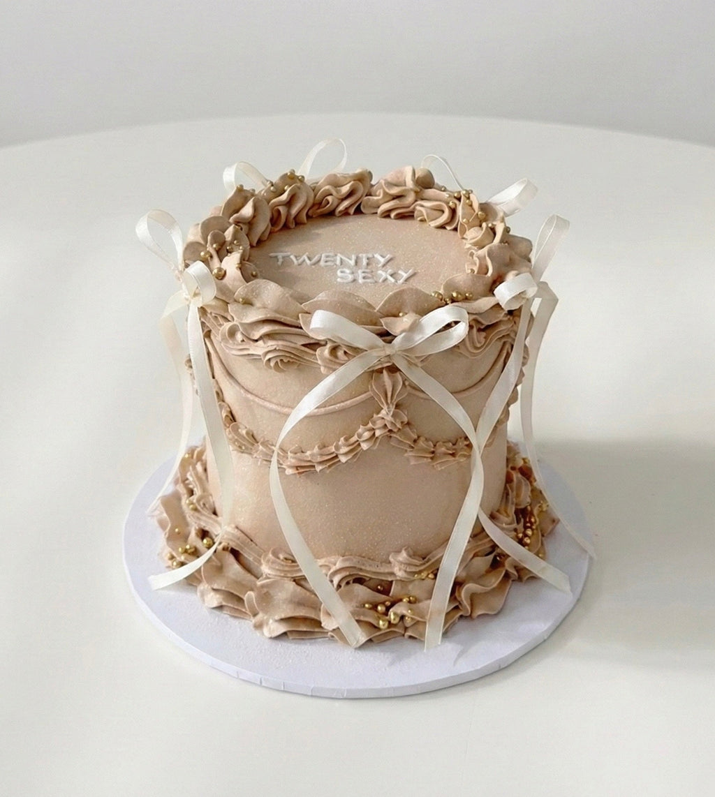 Light Brown Round Vintage Cake Sydney