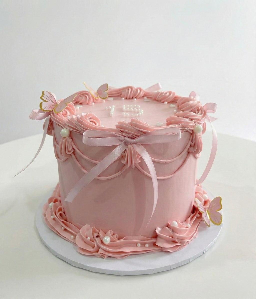 Butterflies Round Vintage Cake Sydney