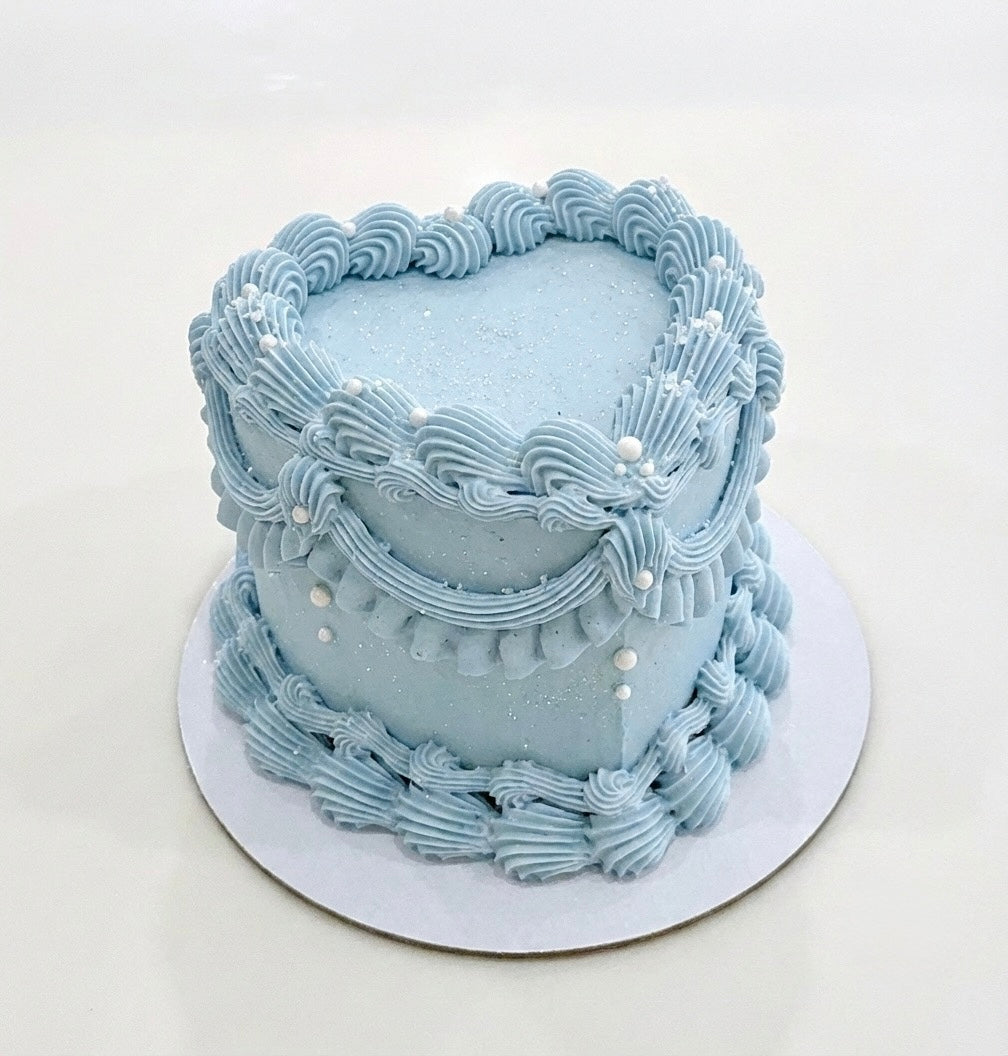 Light Blue Heart Vintage Cake Sydney