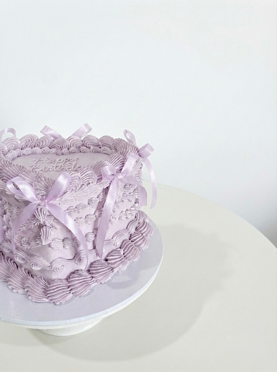 Pastel Purple Heart Vintage Cake Sydney