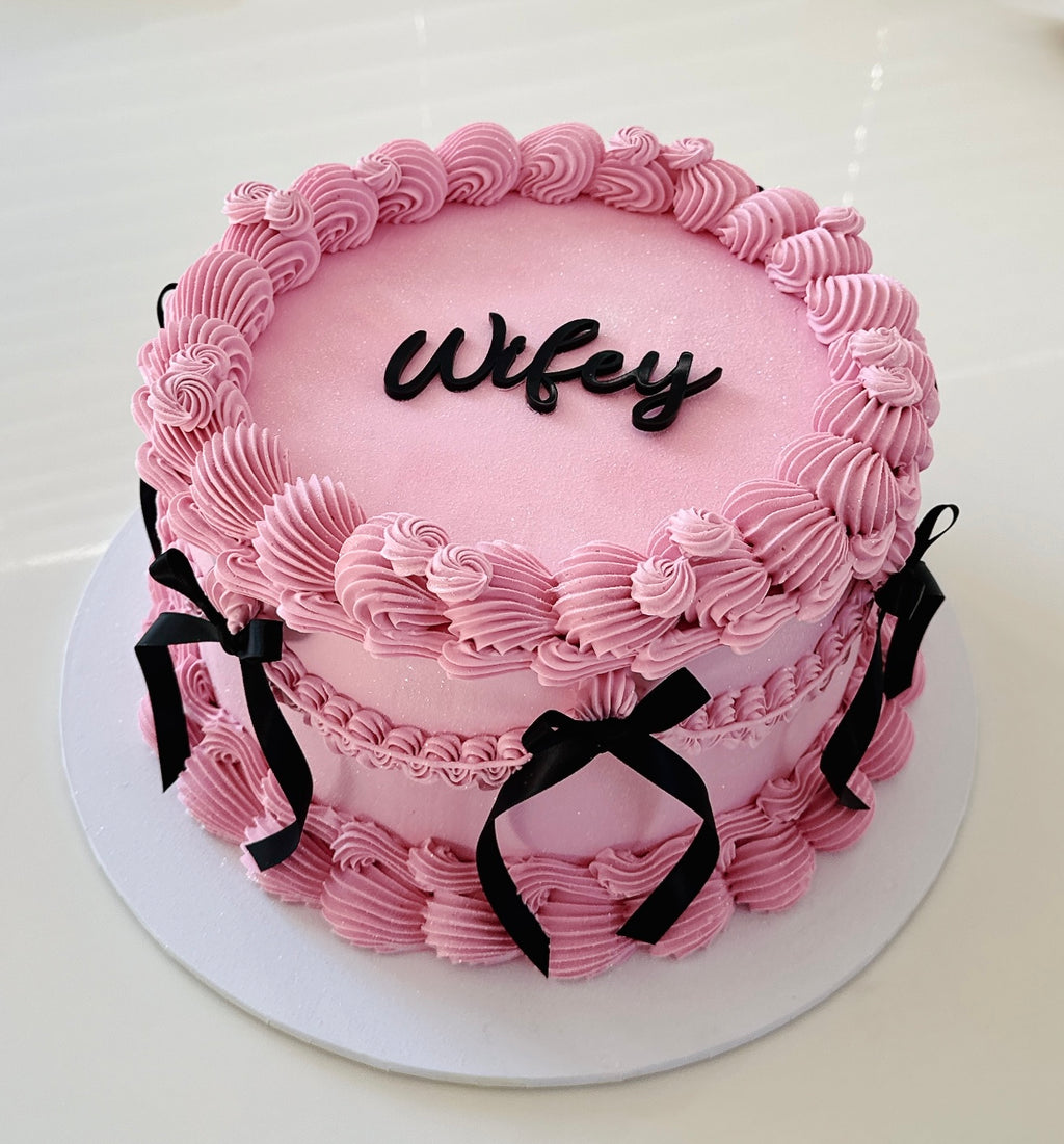 Bright Pink Round Vintage Cake Sydney