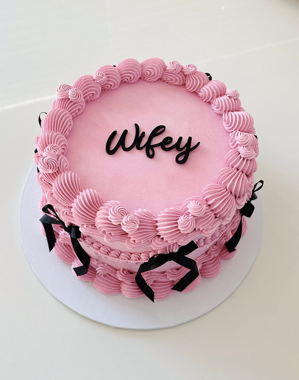 Bright Pink Round Vintage Cake Sydney
