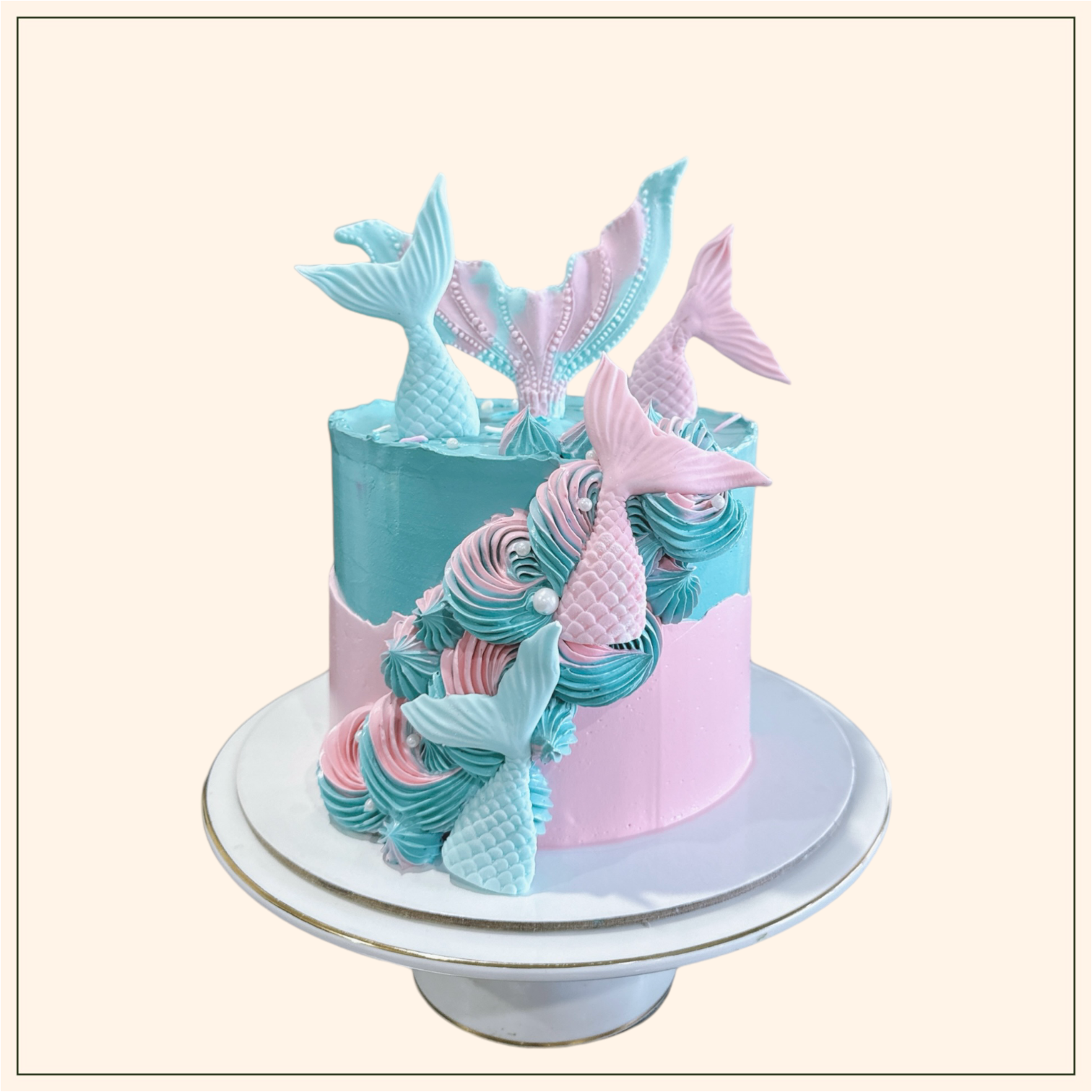 Mermaid themed cake