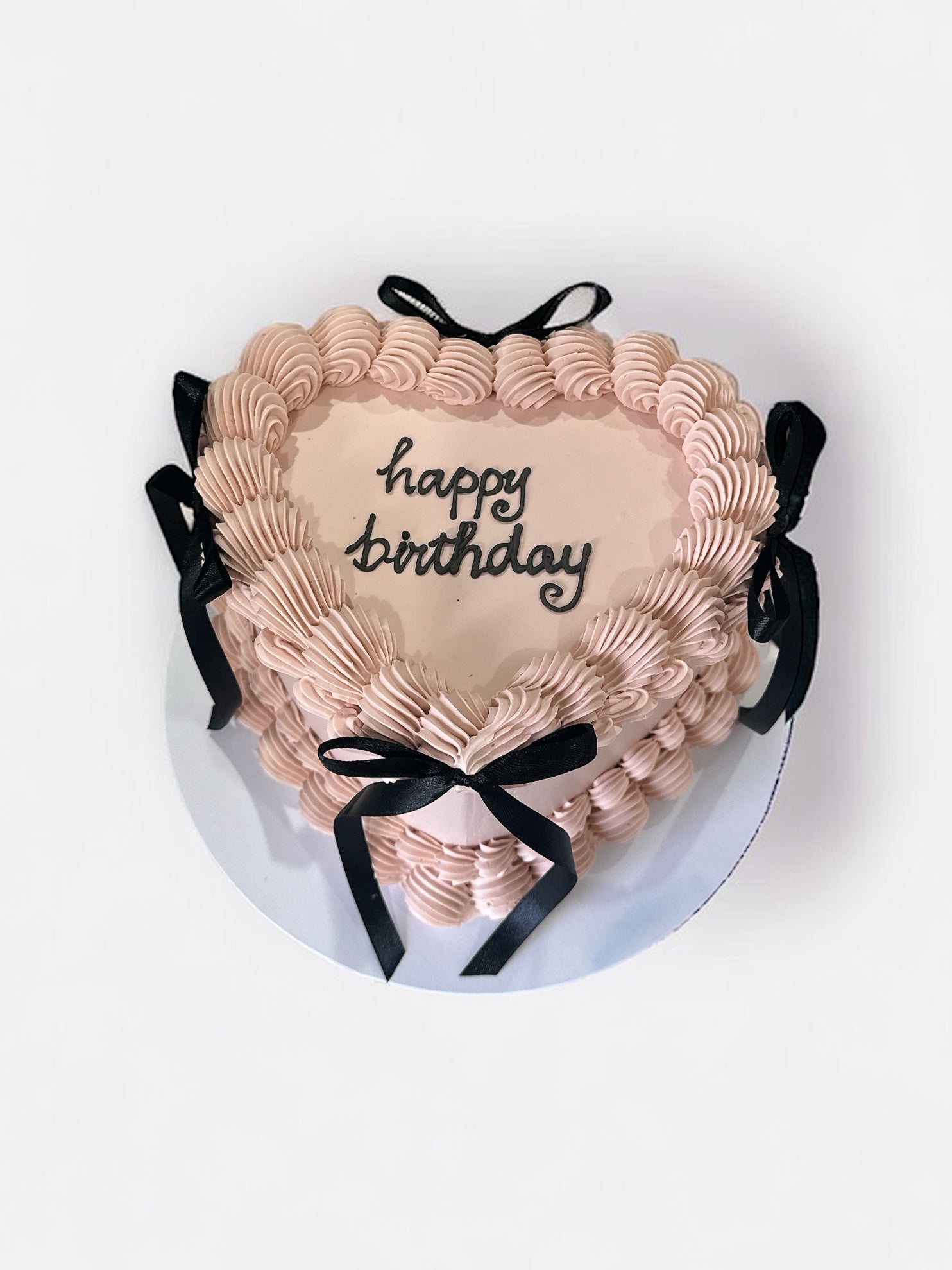 Nude Pink Heart Vintage Cake