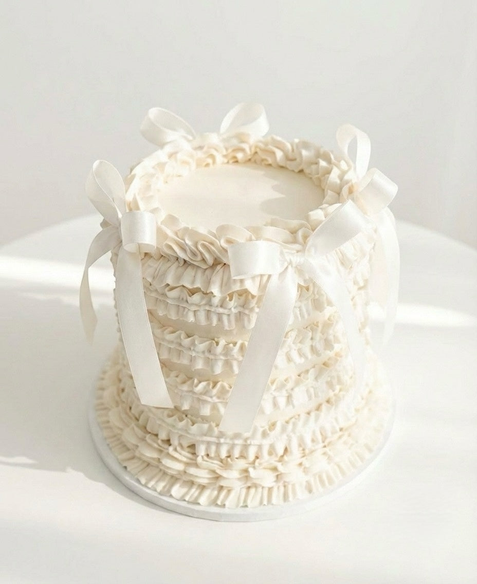 White Ruffle Buttercream Cake Sydney