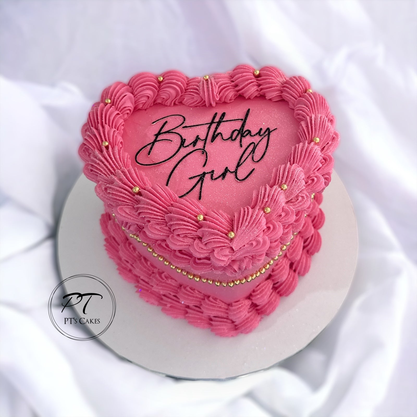 Hot Pink Heart Vintage Cake Sydney