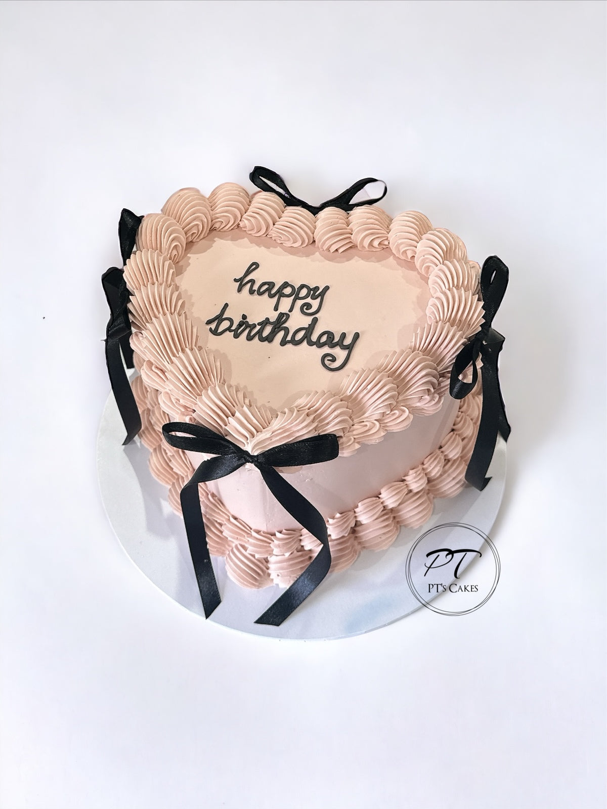 Nude Pink Heart Vintage Cake
