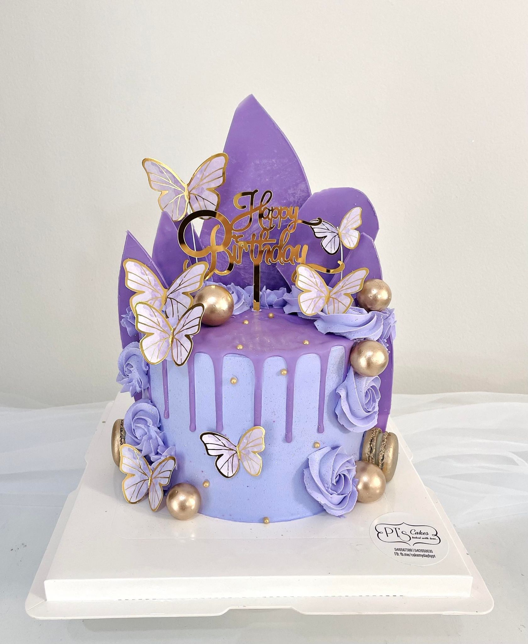 All Purple Butterflies Cake
