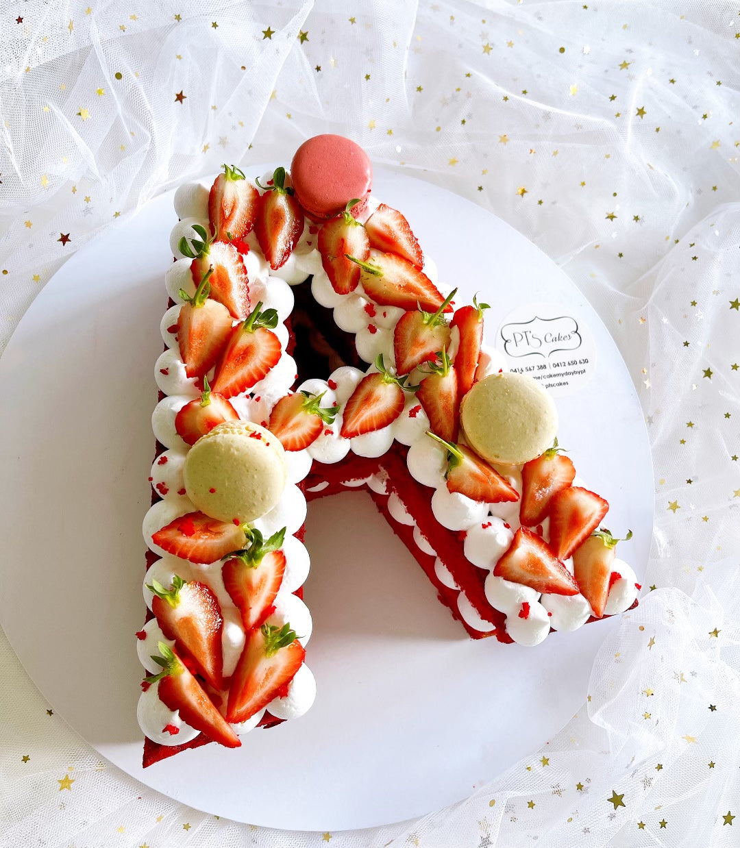 Letter A Strawberry - Sponge cake